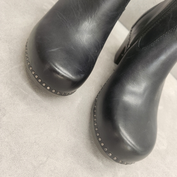Dansko ankle boots women's 8.5 black leather Shayna clogs scandinavian new $190 - Picture 5 of 16